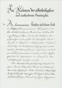Die erste Seite der Deutschen Bundesakte vom 8. Juni 1815