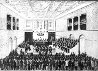 Gerichtsverhandlung gegen die Revolutionäre in Mainz, 1850